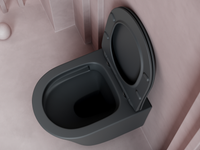 Унитаз Ceramicanova Balearica CN6000MDH подвесной Темный антрацит матовый с сиденьем Микролифт — фото 9, Подвесные унитазы