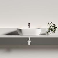 Раковина CERAMICANOVA Twist накладная овальной формы 500x300x140 белый матовый арт-CN12001MW — фото 5, Раковины накладные