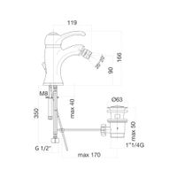 Смеситель для биде Webert Aurora AU840102017, хром/золото — фото 2, Смесители для биде