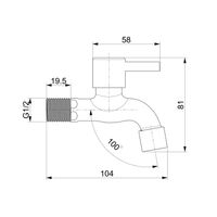 Кран водоразборный со штуцером Splenka S249.71, сатин — фото 2, Смесители для кухни