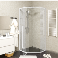 Душевой уголок Ceruttispa 90x90 C3AW профиль Белый стекло прозрачное — фото 3, Душевые уголки трапеция