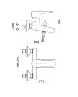 Смеситель для ванны Fiore XO , хром арт-73CR7302 — фото 2, Смеситель для ванны