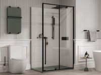 Душевой уголок Allen Brau Fantasy 120x80 3.11006.31 + 3.11012.31 профиль Черный матовый стекло прозрачное — фото 6, Прямоугольные душевые уголки