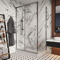 Душевой уголок Ceruttispa Gloria 120x80 профиль Хром стекло прозрачное — фото 5, Прямоугольные душевые уголки