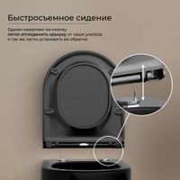 Унитаз Ceramicanova UP Rimless CN4007MB подвесной Черный матовый с сиденьем Микролифт — фото 23, Подвесные унитазы