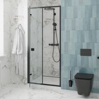 Душевая дверь Ceruttispa Bella 90 D91B профиль Черный стекло прозрачное — фото 8, Складные душевые двери