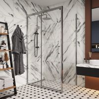 Душевой уголок Ceruttispa Gloria 120x80 профиль Хром стекло прозрачное — фото 1, Прямоугольные душевые уголки