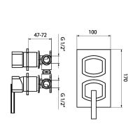 Смеситель для душа встраиваемый Webert Azeta , хром арт-AZ860101015 — фото 2, Встраиваемые смесители для душа