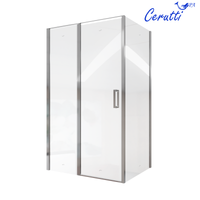 Душевой уголок Ceruttispa Victoria 120x90 7742 профиль Хром стекло прозрачное — фото 3, Прямоугольные душевые уголки