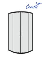 Душевой уголок Ceruttispa Viva 100x100 VIVA100B 8412 профиль Черный стекло прозрачное — фото 6, Душевые уголки четверть круга