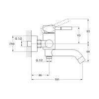 Смеситель для ванны G.Lauf ZAP3-A090, нержавеющая сталь — фото 2, Смеситель для ванны