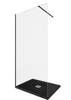 Душевая перегородка Allen Brau Infinity 1 100 3.21015.BBA профиль Черный браш стекло прозрачное — фото 3, Душевые перегородки