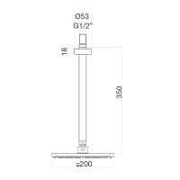 Верхний душ Webert , хром арт-AC0942015 — фото 2, Верхние души