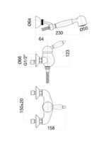 Товар: Смеситель для душа Fiore IMPERIAL BLACK , хром/золото арт-89CO5127 - фото 2 Смеситель для душа Fiore IMPERIAL BLACK , хром/золото арт-89CO5127 — фото 2, Смеситель для душа