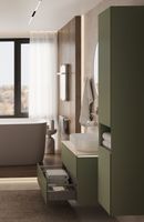 Шкаф-пенал Allen Brau Infinity 35 1.21009.CGM R олива матовый — фото 3, Шкафы для ванной