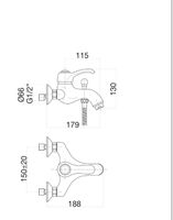 Смеситель для ванны Fiore JAFAR , бронза арт-47ZZ5101 — фото 2, Смеситель для ванны
