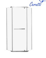 Душевой уголок Ceruttispa Chika ZP91T 90x90 профиль Хром стекло прозрачное — фото 6, Душевые уголки трапеция