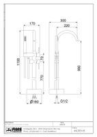 Напольный смеситель для ванны Fiore XENON , черный арт-44NN5145 — фото 2, Смесители напольные