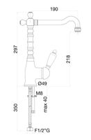 Смеситель для раковины Fiore IMPERIAL BLACK , золото арт-89OO5225 — фото 2, Смесители для раковины