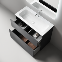 Тумба напольная SANCOS Folk Floor 995х445х850, c двумя ящиками оснащенными доводчиками, Grey soft, арт. арт-FL100FGS — фото 2, Тумбы под раковину