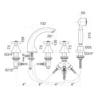 Товар: Смеситель на борт ванны Webert Armony , медь арт-AM730401060 - фото 2 Смеситель на борт ванны Webert Armony , медь арт-AM730401060 — фото 2, Смесители на борт ванны