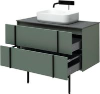 Тумба под раковину Allen Brau Reality 100 1.32007.CGM подвесная Олива матовая — фото 33, Тумбы под раковину