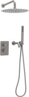 Душевая система Allen Brau Priority 5.31014-BN с термостатом Никель брашированный — фото 1, Встраиваемые душевые комплекты