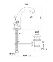 Смеситель для раковины Fiore MARGOT SKY (SWAROVSKI®) , золото арт-01OO0623 — фото 2, Смесители для раковины