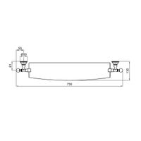 Полка стеклянная Webert Karenina , золото арт-KA500701010 — фото 2, Полки для ванной и душа