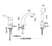 Смеситель на борт ванны Fiore IMPERIAL BLACK , бронза арт-89ZZ5105 — фото 2, Смесители на борт ванны