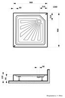 Душевой поддон из АБС-пластика Ceruttispa Q91 90х90 Белый — фото 5, Душевые поддоны АБС-пластик