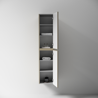 Шкаф-пенал подвесной SANCOS Folk, 350х350х1650 мм, цвет Капучино, арт. арт-PFL35CP — фото 2, Пеналы для ванной комнаты