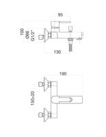 Смеситель для ванны Fiore KALOS , хром арт-76CR7451 — фото 2, Смеситель для ванны