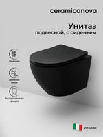 Подвесной унитаз CERAMICANOVA Uno смыв Торнадо 490x360x360 черный матовый — фото 10, Подвесные унитазы