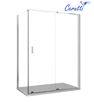 Душевой уголок Ceruttispa Premiata-8 120x90 профиль Хром стекло прозрачное — фото 8, Прямоугольные душевые уголки