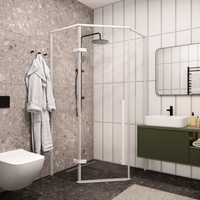 Душевой уголок Ceruttispa 100х100 C2AW профиль Белый стекло прозрачное — фото 5, Душевые уголки трапеция