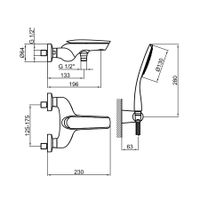 Смеситель для ванны Webert Aria , черный арт-AI850101560 — фото 2, Смеситель для ванны
