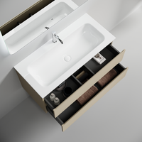 Тумба подвесная SANCOS Folk 995х445х500, c двумя ящиками оснащенными доводчиками, Капучино, арт. арт-FL100CP — фото 2, Тумбы под раковину