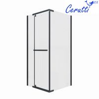 Душевой уголок Ceruttispa Mimi 90x90 MIMI ZQ91B 9284 профиль Черный матовый стекло прозрачное — фото 8, Квадратные душевые уголки