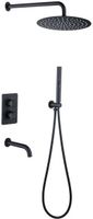 Душевая система Allen Brau Priority с термостатом Черная матовая арт-5.31014-31 — фото 2, Встраиваемые душевые комплекты