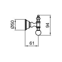 Крючок для ванной Webert Karenina , золото арт-KA500401010 — фото 2, Крючки для полотенец