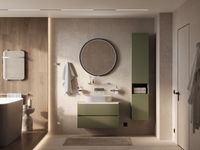 Шкаф-пенал Allen Brau Infinity 35 1.21009.CGM R олива матовый — фото 5, Шкафы для ванной