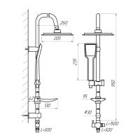 Душевая стойка Сантаком stOmega 1702, хром — фото 2, Душевые стойки