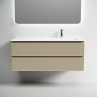 Тумба подвесная SANCOS Folk правая 1190х445х500, c двумя ящиками оснащенными доводчиками, Капучино, арт. арт-FL120RCP — фото 1, Тумбы под раковину