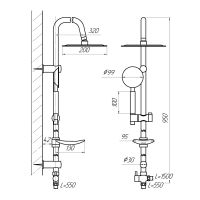 Душевая стойка Сантаком stOmega 1724, хром — фото 2, Душевые стойки