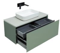 Тумба под раковину Allen Brau Infinity 100 1.21004.CGM подвесная Олива матовая — фото 4, Тумбы под раковину