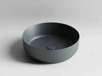 Умывальник чаша накладная круглая (цвет Темный Антрацит Матовый) Element 390x390x120мм — фото 6, Раковины накладные