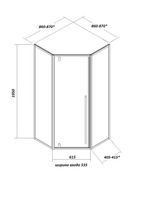 Душевой уголок Ceruttispa 90x90 C3AW профиль Белый стекло прозрачное — фото 8, Душевые уголки трапеция