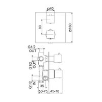 Смеситель для душа встраиваемый с термостатом Webert Pegaso , хром арт-PE970903015 — фото 2, Встраиваемые смесители для душа
