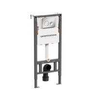 Система инсталляции для унитазов CERAMICANOVA Balance с кнопкой смыва Circle, цвет хром глянцевый, с — фото 4, Инсталляции для унитазов